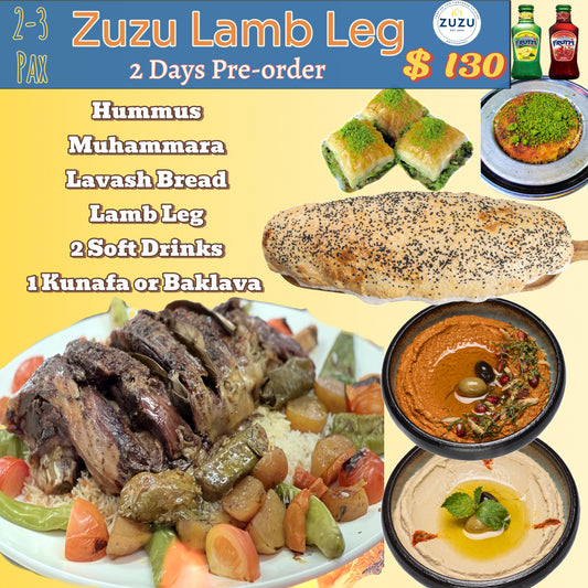 🍖 Zuzu Lamb Leg Set 1 (For 2–3 Pax) – Pre-Order 2 Days in Advance