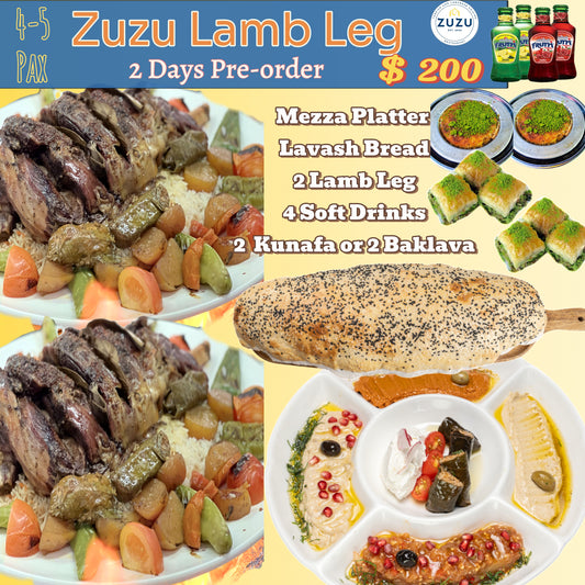 🍖 Zuzu Lamb Leg Set 2 (For 4–5 Pax) – Pre-Order 2 Days in Advance
